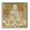 Stupell Industries Vintage Glam Crystal Chandelier Rustic Distressed Gold Background Framed Wall Art